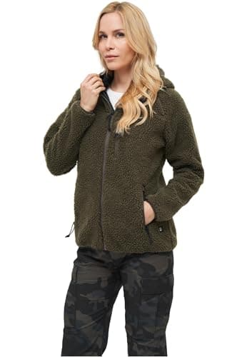 Image of Brandit Women Teddyfleece Jacket Hoode, color: olive, size: L