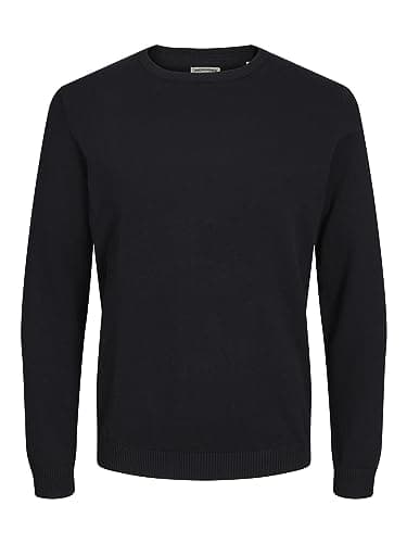 Image of Jack & Jones Men's Jjebasic Knit Crew Neck Noos Jumper, Black, M UK