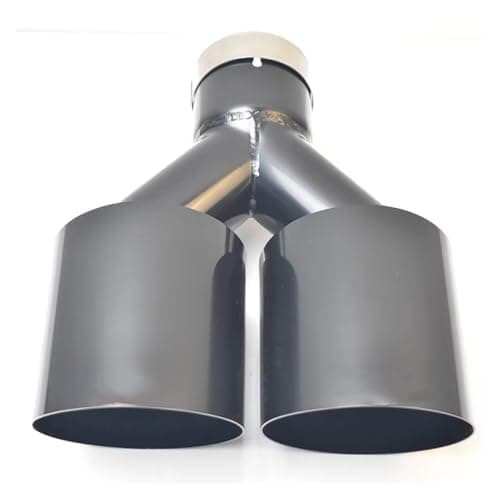 Image of Car Exhaust System Car Modification Glossy Black Stainless Steel Universal Exhaust Pipe Double Muffler Tip Tail Pipe(60-101)