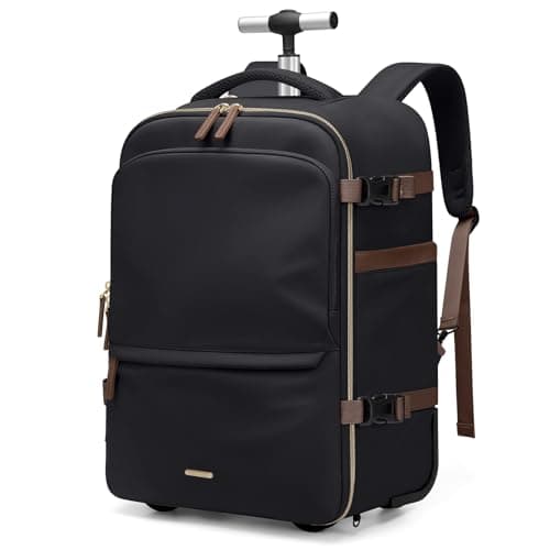 Image of GOLF SUPAGS Rolling Backpack for Women 17 Inch Convertible Travel Laptop Backpack with Wheels, 32L Carry On Business Luggage Daypack Water-Resistant Rolling Bag for Work Short Trips (Black)