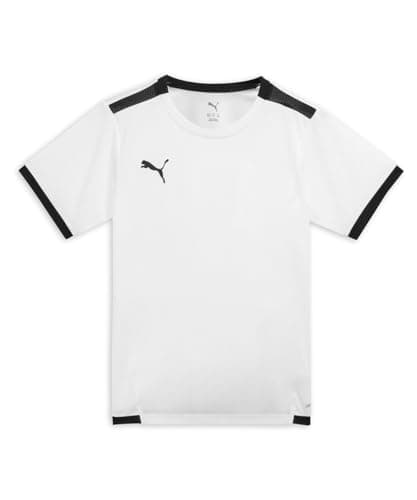 Image of PUMA Unisex Kids Teamliga Jersey Jr Shirt, Puma White-puma Black, 9-10 Years UK