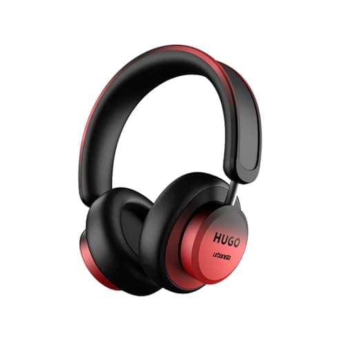 Image of Urbanista Los Angeles Solar Powered Wireless Over Ear Headphones, Infinite Playtime Active Noise Cancelling Bluetooth 5.0 Headphones, Self Charging ANC Earphones with On Ear Detection, Hugo Red