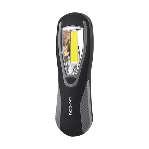 Image of Uni-Com Work Light – Powerful 3W COB LED Torch with Magnetic Back & Hanging Hook, Batteries Included for DIY, Automotive, Camping, Home & Emergency Use, Black