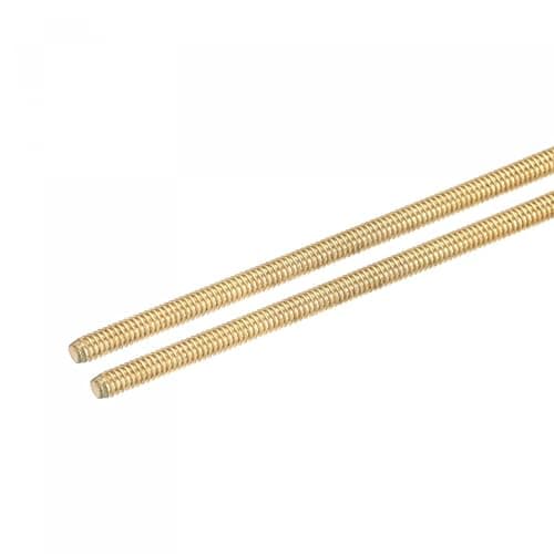 Image of TOP-VIGOR 2Pcs M2.5 x 250mm Male Brass Threaded Rod, All Thread Brass Rod Bar Studs for Clamps and U-Bolts