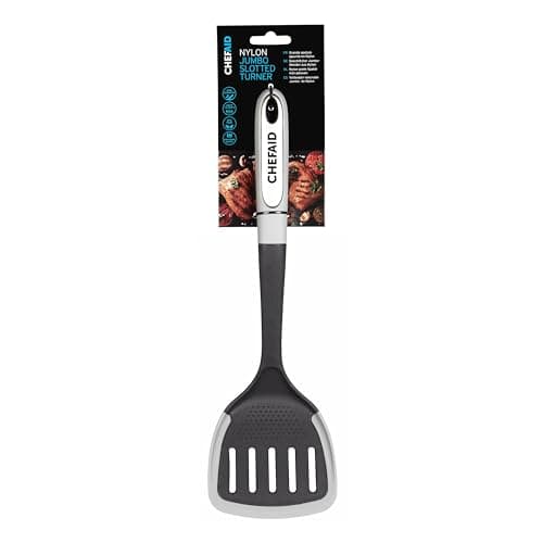 Image of Chef Aid Nylon Jumbo Slotted Turner, Essential Kitchen Utensil, Includes Grating Surface, Non-Slip Grip Handle, Non-Stick Safe, BPA Free