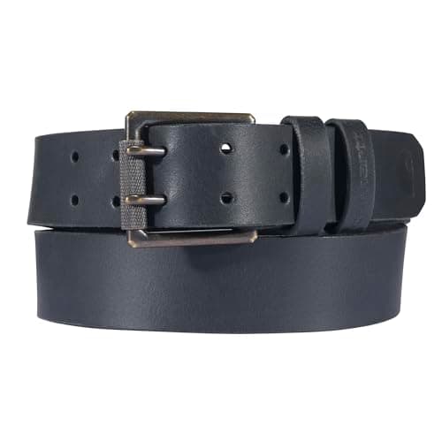 Image of Carhartt Men's Casual Rugged Belts, Available in Multiple Styles, Colors & Sizes, Craftsman Leather Double Prong (Black), 36