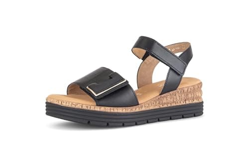 Image of Gabor Women's Platform Sandals, Women's Sandals, Moderate Extra Width (G), Black 57, 4-4.5 UK