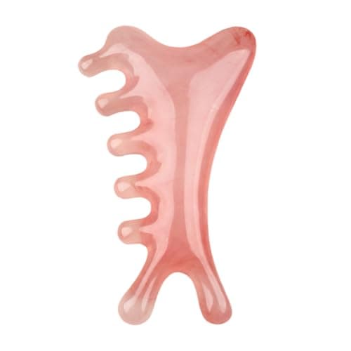 Image of Azheeuiy 4-in-1 Resin Scalp Massager Comb – Head Massager for Hair Growth, Gua Sha Tool for Face & Body, Natural Resin Scalp Massager for Stress Relief & Improved Blood Circulation (Pink)