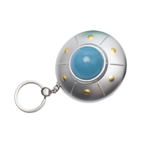 Image of PURPLELILY Cute UFO Keyring LED Light Flying Saucer Keychain Creative Spaceship Model Pendant Jewelry for Children and Adults
