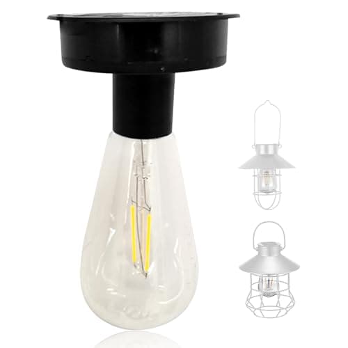 Image of Pesoncarl Solar Light Bulb Waterproof Solar Powered Light Bulbs 3.35 inch Replacement Top with Bulb Warm White LED for Outdoor Solar Lanterns, LED Bulbs