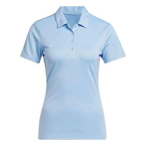 Image of adidas Women's Women's Solid Performance Short Sleeve Polo Shirt, Clear Sky, L