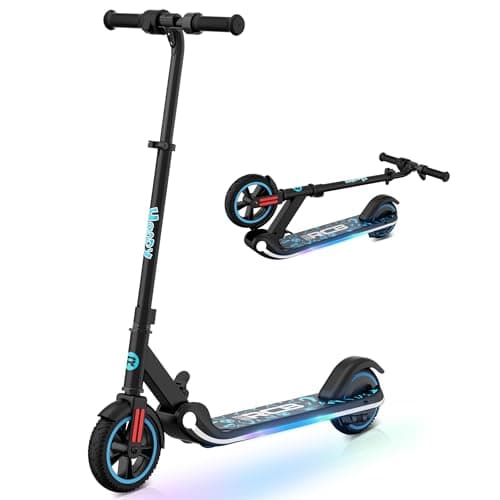 Image of RCB Electric Scooter for Kids, 150W Motor - Max 9.94mph - Colorful LED Lights - Foldable - LED Display,Kids E Scooter for Age 6-12