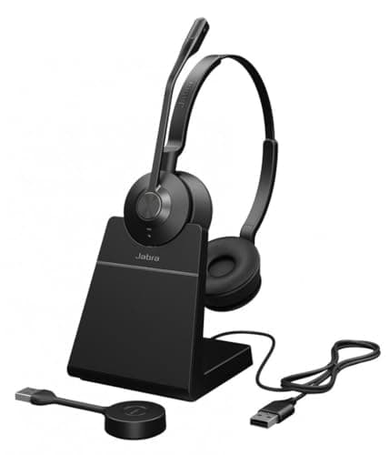 Image of Jabra Engage 55 Stereo headset UC, Link 400c DECT adapter USB-C, Engage 55 Deskstand, 1.2m USB-C to USB-C Cable, Carry case, Warranty and warning (safety leaflets)