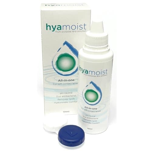 Image of Hyamoist Multi-Purpose Contact Lens Solution – Soft Lens Cleaner, Disinfect & Rinse – with Sodium Hyaluronate for Dry Eyes (1 x 100ml)