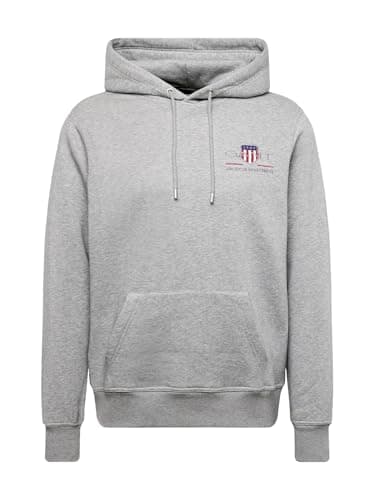 Image of GANT Men's Reg Medium Archive Shield Hoodie Hooded Sweatshirt , Grey Melange,XL