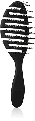 Image of Soft IntelliFlex Bristles Speed Dry Brush Flexible Vented Hair Detangler Brush for Women, Men, Kids - Professional Hair Volumizer Brushes (Black-Zigzag)