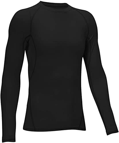 Image of HOPLYNN Boys' Youth Long Sleeve Base Layer Compression Athletic Tights Underwear Running Baseball Soccer Top Shirt Balck M