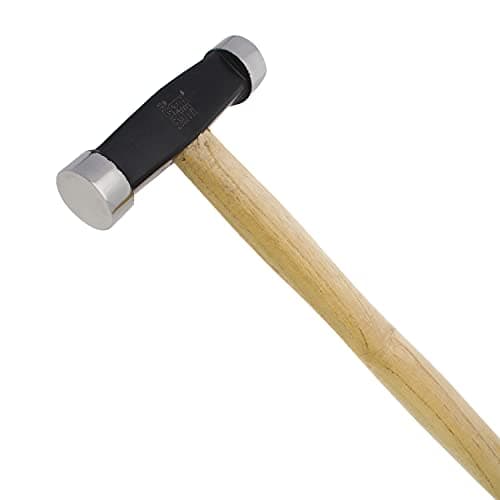 Image of The Beadsmith Two-Sided Planishing Hammer – Metal Shaping Tool, 12.5 Inches w/ 4.5-Inch-Wide 6.7oz Steel Head, 23mm Domed and Flat Faces