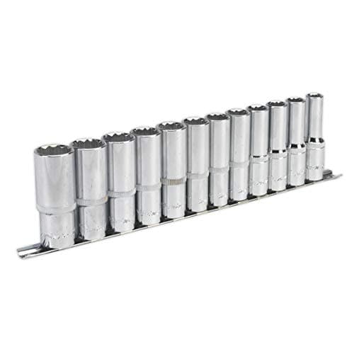 Image of Sealey Ak2685 Socket Set 12Pc 1/2Sq Drive 12Pt Deep Walldrive Metric