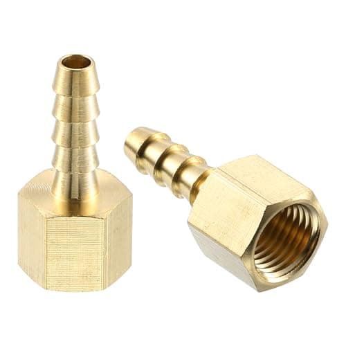 Image of sourcing map 5 Pcs Brass Hose Barb Fitting, 1/4" Barb x 1/4" NPT Female Brass Barb Pipe Fitting Adapter for Connect Pipes Mechanical Devices Plumbing Equipment
