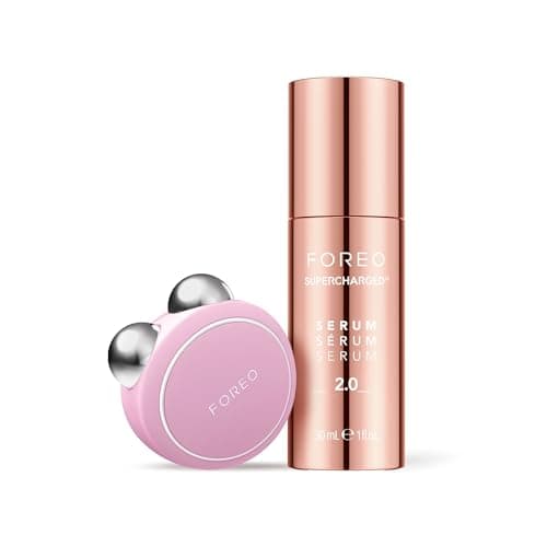 Image of FOREO Firm & Fabulous BEAR mini Pink + Serum 2.0 30ml | Face Lifting Device | Face Massager | Facial Skin Care Products | Facial Sculpting | Skincare Tools Gift Box | Gift Sets