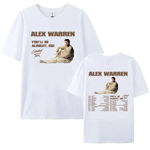 Image of VBPOIYB T-Shirt Short Sleeve Cotton Summer Women Men Al-ex Singer Wa-rr-en Tour Merchandise Round Neck Soft Unisex t-Shirt (White,S)