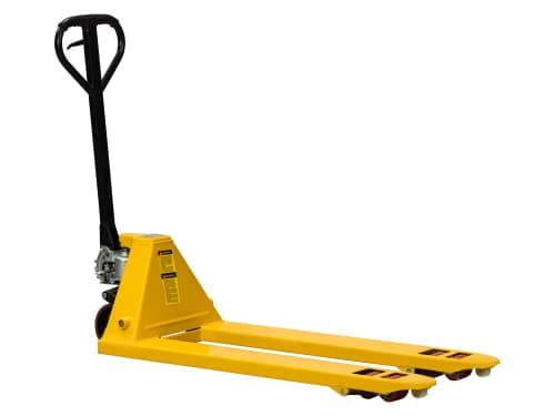 Image of The Workplace Depot Hydraulic Pallet Jack 2500kg Manual Lift Truck for Warehouse & Industrial Use – Ergonomic Handle, Adjustable Forks, Corrosion-Resistant Finish (Polyurethane (PU))