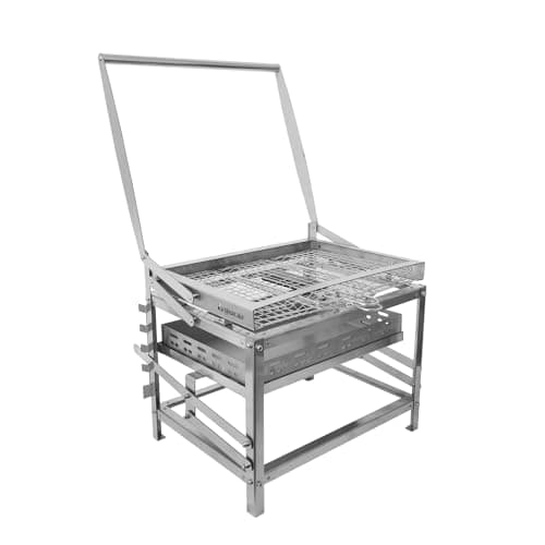 Image of Ergocar Charcoal Grill Outdoor Multi-Function Portable Rotatable Adjustable Height 4-Tier Charcoal Tray Ideal For Outdoor Smoking, Picnics, Camping Barbecues