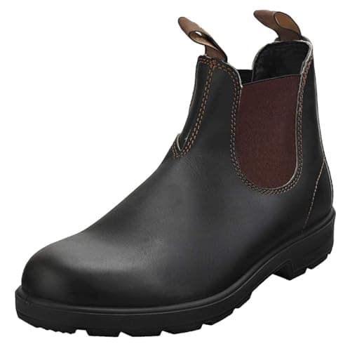 Image of SFSSWSRYDF Women Men's Made Nubuck Leather Chelsea Boots Slip On Country Ankle Boots Waterproof Desert Boot,Dark Gray,6 UK