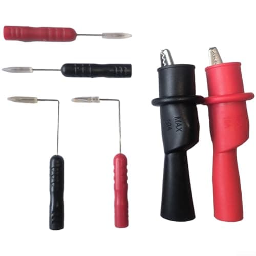 Image of Automotive Electrical Test Pin Set Featuring 0.7mm Fine Tips and 2mm Hole Piercing Performance - 6pc Diagnostic Probe Kit for Technicians