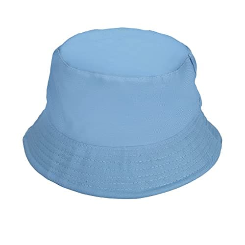 Image of Sibba Bucket Hat Summer Fisherman Sunshade Caps Unisex Packable Hats for Women Men Holidays Hiking Camping Shopping 56-58cm Plain Colors Keep Warm in Winter (Blue)