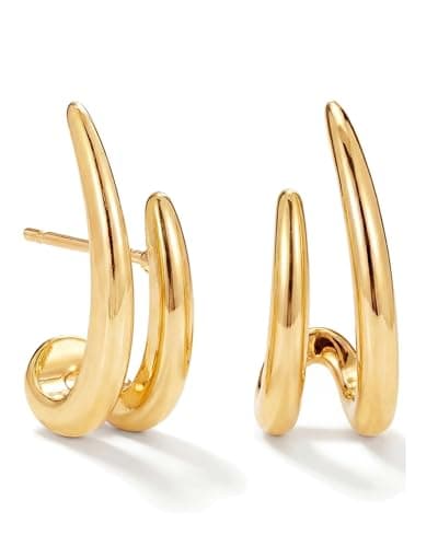 Image of MUMREUES Gold Earrings for Women Stud Earring 9Ct Gold Plated Studs Trendy Hypoallergenic Waterproof Dainty Earings Ear Piercings Jewelry Gift for Her