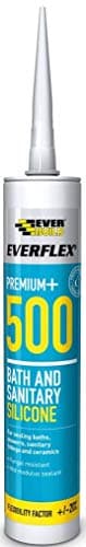 Image of Pack of 2 EVERBUILD White Premium Everflex+ 500 Bath and Sanitary Silicone Sealant