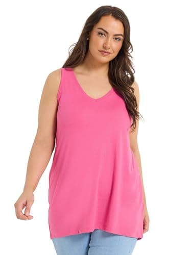 Image of Yours Curve Pink Vest Top - Women's - Plus Size Curve