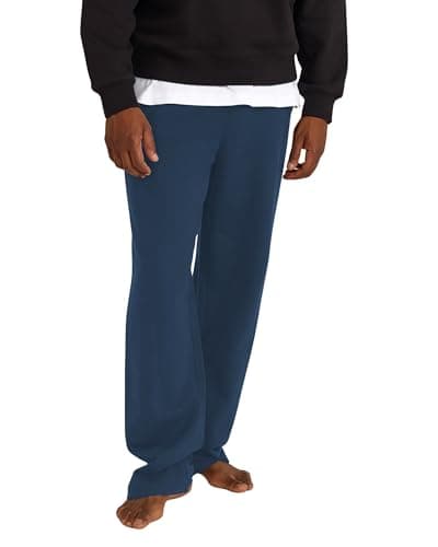 Image of Organic Basics Men's Weekend Organic Cotton Straight Leg Jogger Sweatpants, Midnight Blue, Large