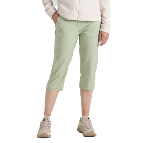 Image of Craghoppers Womens Kiwi Pro Crop Smartdry Walking Trousers Bud Green Size 16