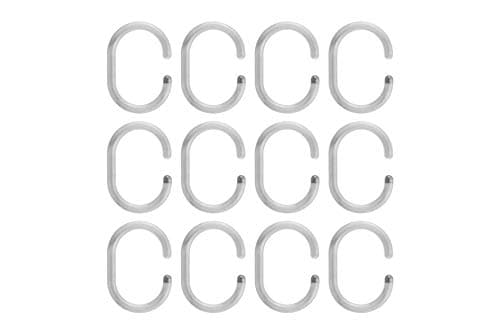 Image of Croydex Clear Shower Curtain C-Rings, Pack of 12, Clear