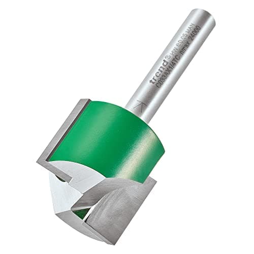 Image of Trend CraftPro Straight Two Flute Router Cutter Bit, 1/4 Inch Shank, 25mm Cut Diameter & 19mm Cut Length, Tungsten Carbide Tipped, C033AX1/4TC