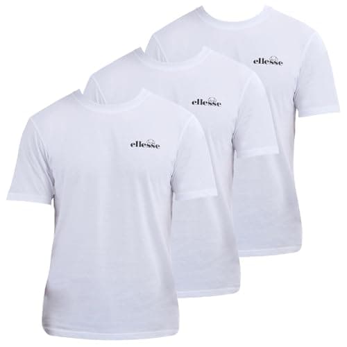 Image of Ellesse Mens Azzini T-Shirt, Three Pack, White MED