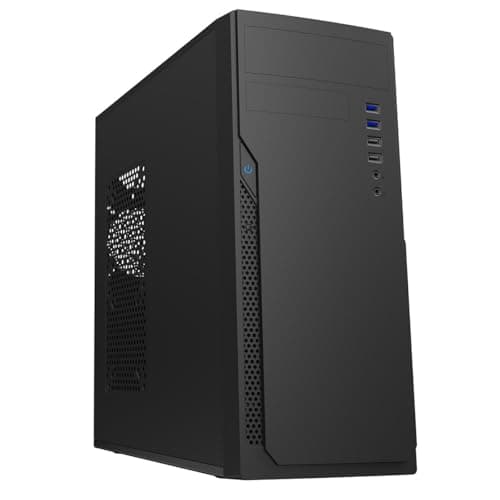 Image of CiT Classic Office PC Case with 500W Power Supply – ATX & Micro-ATX Support - 2x USB 3.0, 2x USB 2.0-80mm Fan Pre-Installed - Intel TAC2.0 Thermal Design - Business Workstation Case | Black