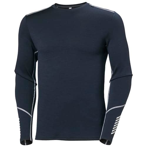 Image of Helly Hansen Men's LIFA Merino Midweight Crew, Navy 2.0, XL
