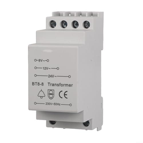 Image of Doorbell Transformer 8V 12V 24V Output For Ring Video Doorbell And Bell Compatible Device 230 240V 50 60Hz Input Din Rail Mountable 8VA 230V Mains Converter Safe PTC Protection