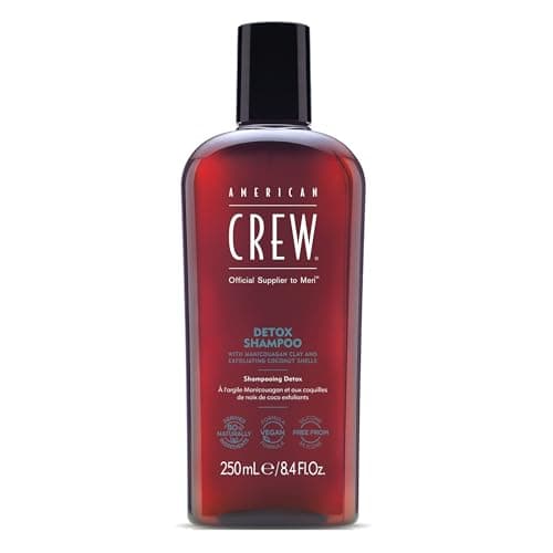 Image of American Crew Detox Shampoo & Scalp Exfoliator, Vegan & Silicone Free (250ml) Removes Excess Oil & Product Build Up, Formulated for Men