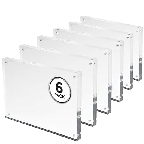 Image of Deflecto 15mm A5 Magnetic Double Sided Acrylic Display Block Photo Frame, Clear, Transparent, Picture Display, Homemare (210 x 150 x 15) - Multi-pack purchase of 6
