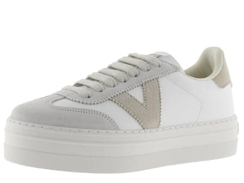 Image of victoria Barcelona Ciclista Leather Effect Low-Top Trainers & Platform & Color & Split Leather Pieces 1092173 for Women Hielo 37