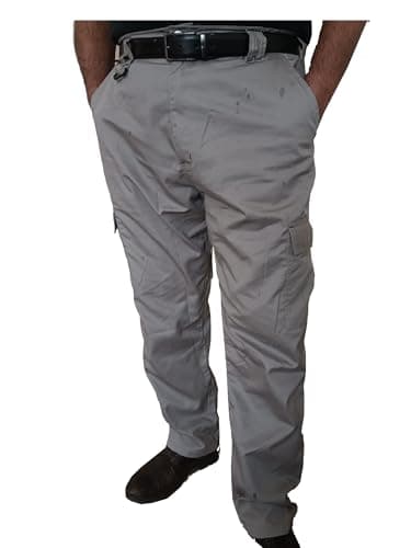 Image of IBEX S3 PRO Men's Elasticated Waist Workwear Trousers, 6 Multi-Functional Pockets, Grey, 30 Long