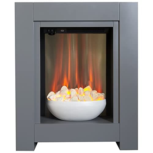 Image of Adam Monet Fireplace Suite in Grey with Electric Fire, 23 Inch