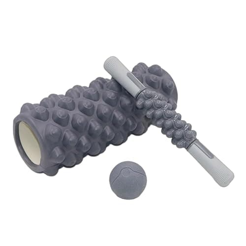 Image of Balance Foam Roller, Muscle Recovery Massager, 18 Inch Deep Tissue Tool with Grid Pattern, Firm EVA with Compression Zones, Pilates Strength Equipment with Trigger Point