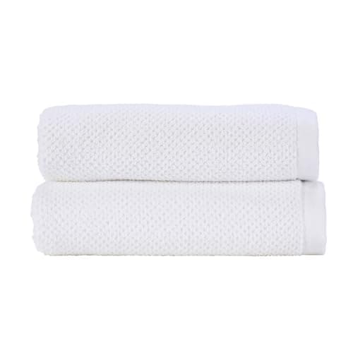 Image of Christy Brixton Hand Towel Set | Pack of 2 | Invigorating Textured Finish | Super Absorbent | Luxury Bathroom Towels | White