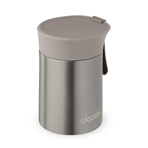 Image of Aladdin Enjoy Thermavac Stainless Steel Food Jar 0.4L – Keeps Hot or Cold for 5.5 Hours - Double Wall Vacuum Insulation Lunch Box - Leakproof - Silicone Strap - BPA-Free